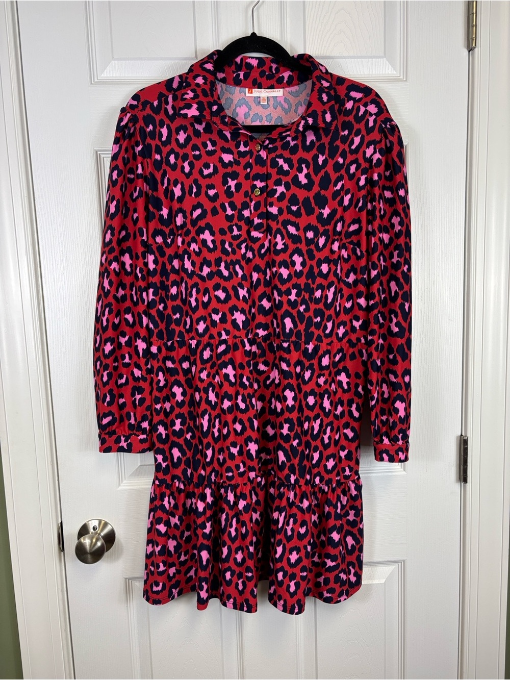 Jude Connally Tammi pink leopard dress sz xl